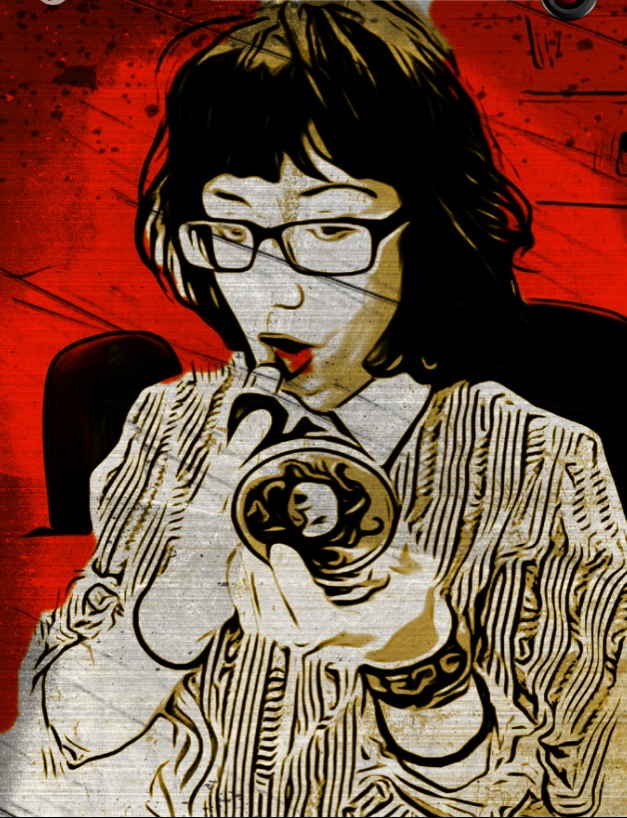 Create a graphic comic style in...